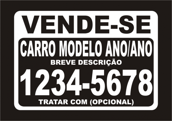 Adesivo Vende-se Veiculos