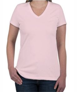 Camiseta feminina gola V