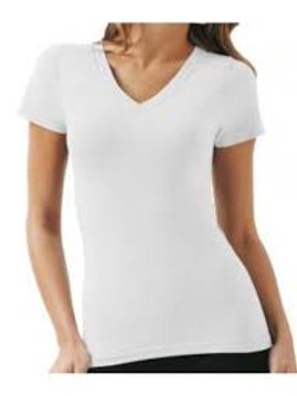 Camiseta feminina gola V